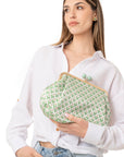 Borsa clutch clic clac texture verde - Mya Accessories