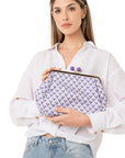 Borsa clutch clic clac texture viola - Mya Accessories