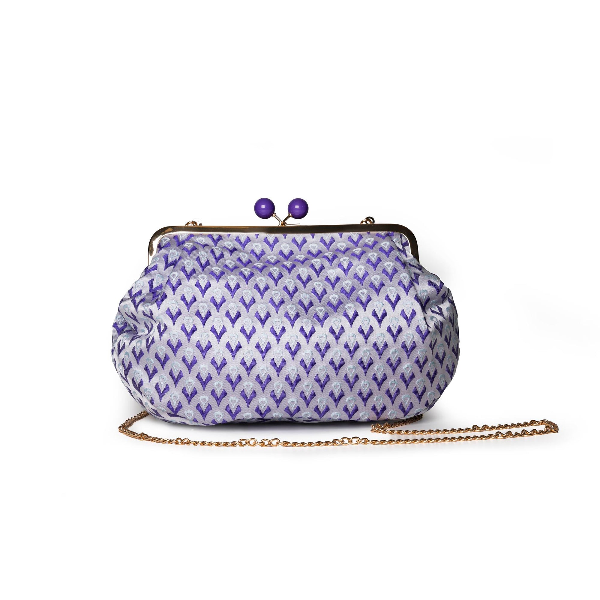 Borsa clutch clic clac texture viola - Mya Accessories