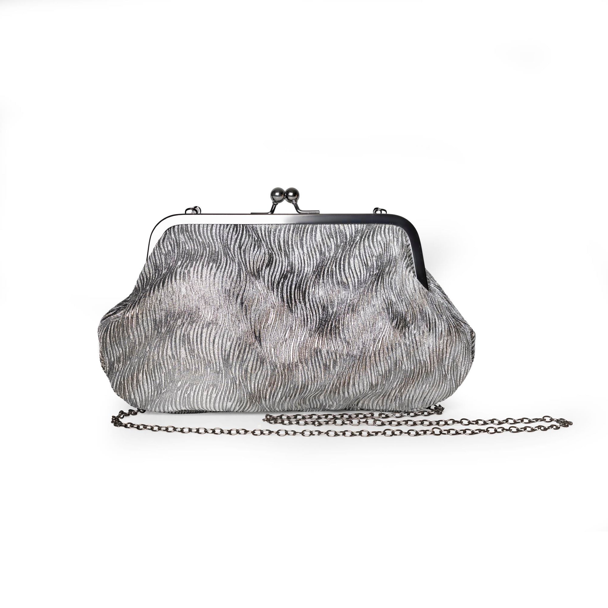Borsa clutch clic clac argentata - Mya Accessories