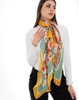 Sciarpa simil seta con stampa sui toni del giallo - Mya Accessories