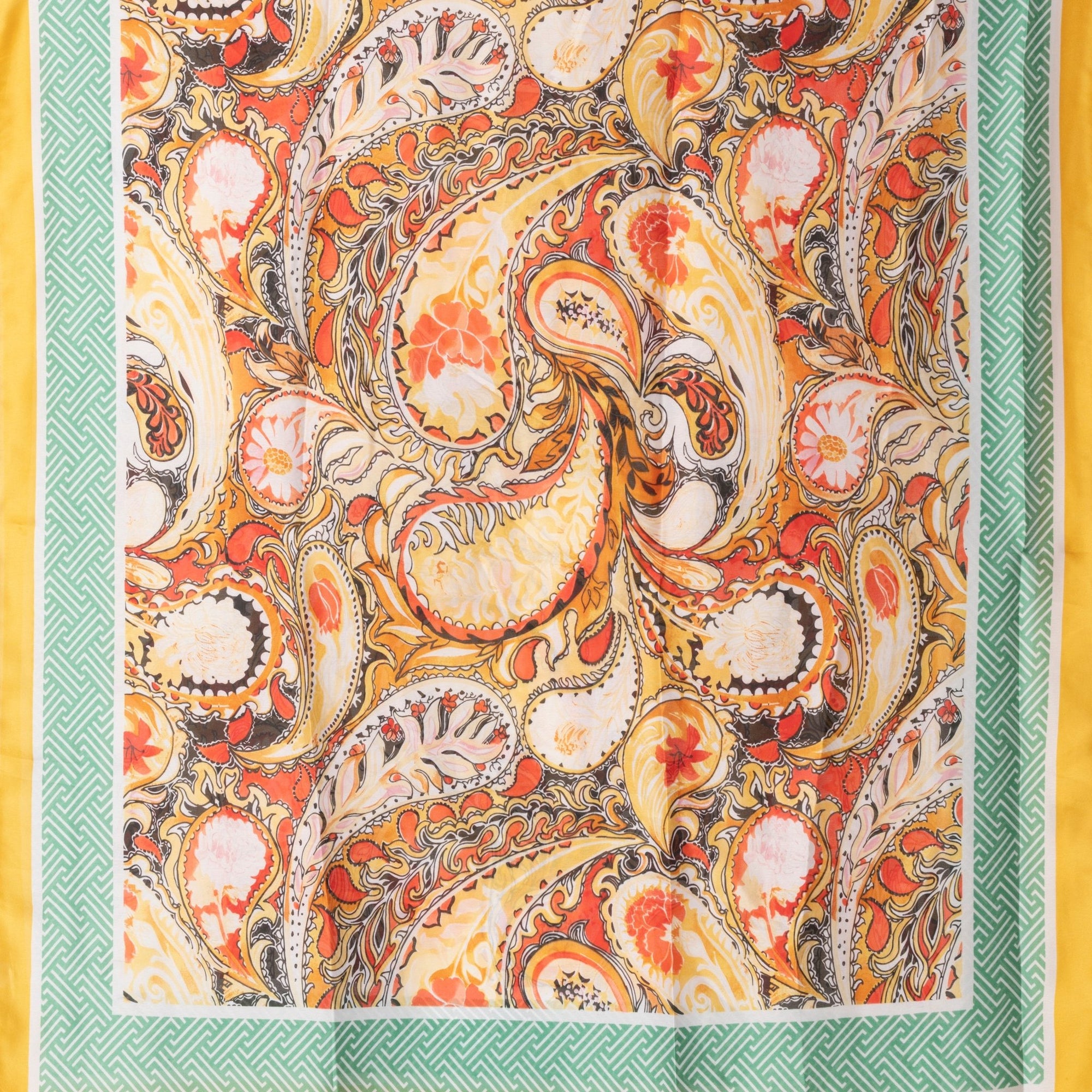 Sciarpa simil seta con stampa sui toni del giallo - Mya Accessories