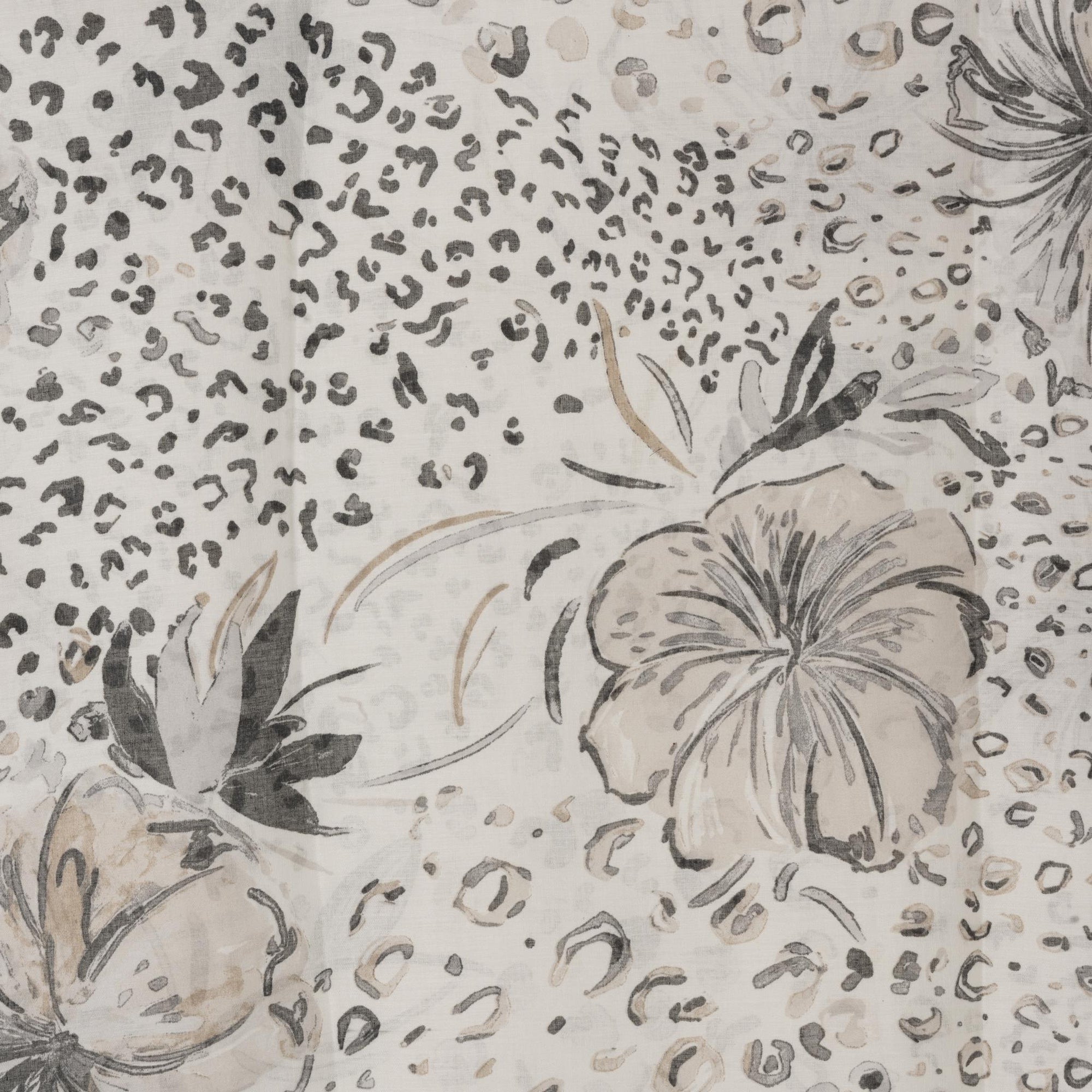 Sciarpa simil cotone con motivi florali tono nero - Mya Accessories