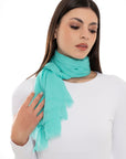 Sciarpa simil cotone tinta unita verde acqua - Mya Accessories