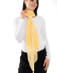 Sciarpa simil cotone tinta unita gialla - Mya Accessories