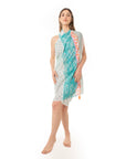 Pareo in cotone con stampa a mano multicolore - Mya Accessories