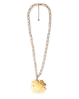 Collana lunga con pendente a quadrifoglio in metallo - Mya Accessories