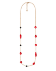 Collana lunga con pietre a goccia sui toni del rosso - Mya Accessories