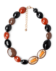 Collana in acrilico arancio, fango e nera - Mya Accessories