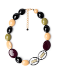 Collana in acrilico beige, verde e viola - Mya Accessories