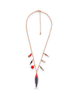 Collana charms pesce in Metallo color Oro - Blu e Rosso - Mya Accessories