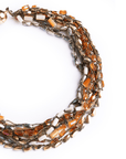 Collana girocollo torciglione con pietre in vetro nuances beige ed arancio - Mya Accessories
