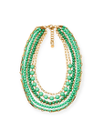 Collana multifili in pietre in resina verde acqua - Mya Accessories