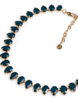Collana girocollo in metallo con pietre a goccia in resina verde petrolio - Mya Accessories