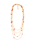Collana multifilo lunga con pietre sui toni dell'arancio - Mya Accessories