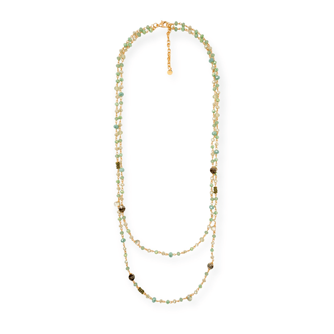 Collana a due fili con pietre sui toni del verde - Mya Accessories
