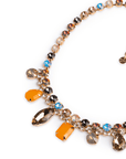 Collana girocollo con pietre in vetro champagne e senape - Mya Accessories