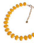 Collana girocollo con pietre ovali in resina senape - Mya Accessories