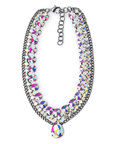 Girocollo in metallo gun con pietra in vetro cristallo boreale - Mya Accessories