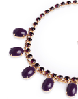 Collana girocollo in metallo con pietre in vetro e resina viola - Mya Accessories