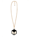 Collana lunga con pendente esagonale bianco e nero - Mya Accessories
