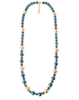 Collana lunga con balls in acrilico di colore blu - Mya Accessories