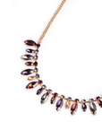 Collana girocollo a catena con pietre in vetro a forma di foglia multi viola - Mya Accessories