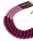 Collana girocollo multilinee con sfere in acrilico tono viola - Mya Accessories