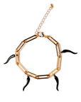 Bracciale a catena con corni smaltati neri - Mya Accessories