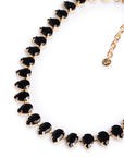 Collana girocollo in metallo con pietre a goccia in resina nere - Mya Accessories
