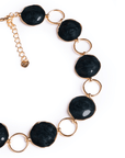 Collana girocollo in metallo con cerchi marmorizzati grigio scuro - Mya Accessories