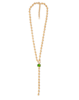 Collana lunga con sfere in metallo con pietra in vetro verde - Mya Accessories
