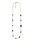 Collana lunga con pietre a goccia sui toni del verde - Mya Accessories