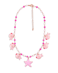 Collana vetro charms pesce in Metallo color Oro - Rosa e Bianco - Mya Accessories