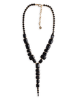 Collana girocollo con pietre in vetro nero irregolari - Mya Accessories