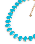 Collana girocollo con pietre ovali in resina ceruleo - Mya Accessories