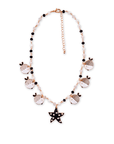 Collana vetro charms pesce in Metallo colore Oro - Nero e Bianco - Mya Accessories