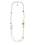 Collana lunga con laccio cuoio inserti con stelle - Mya Accessories