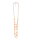 Collana da donna con laccio e pendente arancio - Mya Accessories