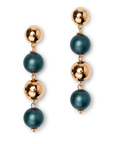 Orecchini balls in acrilico di colore blu e oro - Mya Accessories