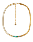 Girocollo snake piatto con pietre multicolore - Mya Accessories