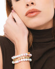 Bracciale elastico multi filo con pietre dure e vetro multicolore - Mya Accessories