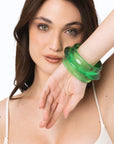 Bracciale bangle trasparente verde - Mya Accessories