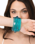 Bracciale bangle trasparente blu ottanio - Mya Accessories