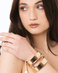 Bracciale rigido in metallo lucido forato - Mya Accessories