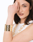 Bracciale rigido a fascia in metallo martellato - Mya Accessories
