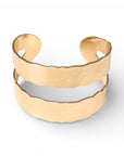 Bracciale rigido a fascia in metallo con bordo dentellato - Mya Accessories
