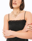 Collana girocollo in metallo con design a foglie - Mya Accessories