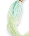 Collana girocollo multi filo di pietre in vetro multi verde - Mya Accessories