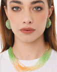 Collana girocollo multi filo di pietre in vetro multicolore - Mya Accessories